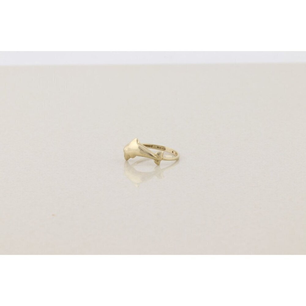 10k Yellow Gold Dolphin Ring Size 8 1/4 - Picture 5 of 7
